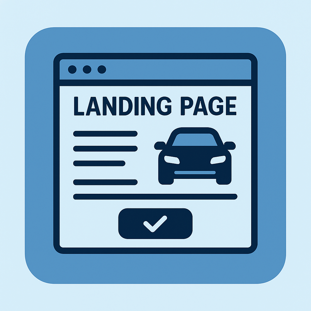 Landing page para captar leads automotrices con diseño moderno y botón de contacto